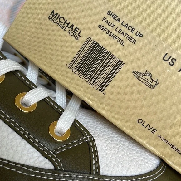 MICHAEL KORS
SHEA LACE UP
FAUX LEATHER
49F3SHFSIL
OLIVE
NEW - Picture 9 of 16